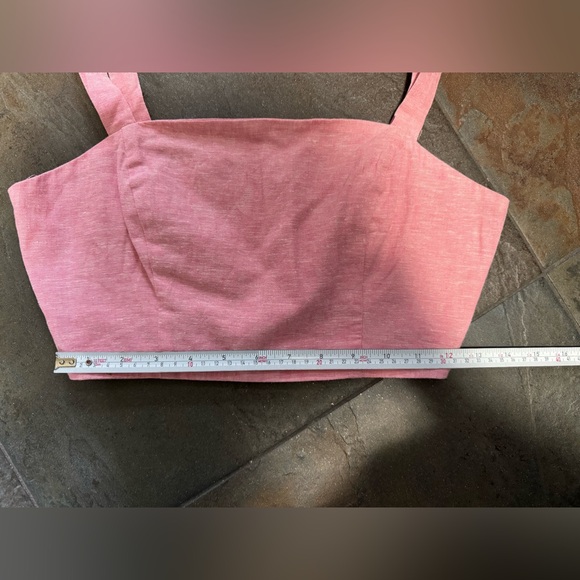 Dynamite Linen Red Crop Top - Picture 6 of 8